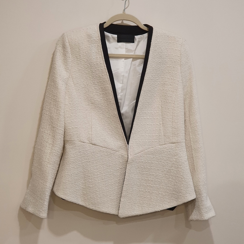 Blaque Label cream tweed blazer, size large